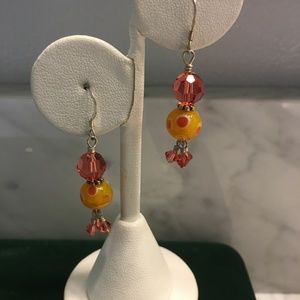☀️ Glass and Swarovski Crystal Earrings
